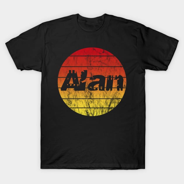 First Name Alan in the sunset vintage sun T-Shirt by BK55
